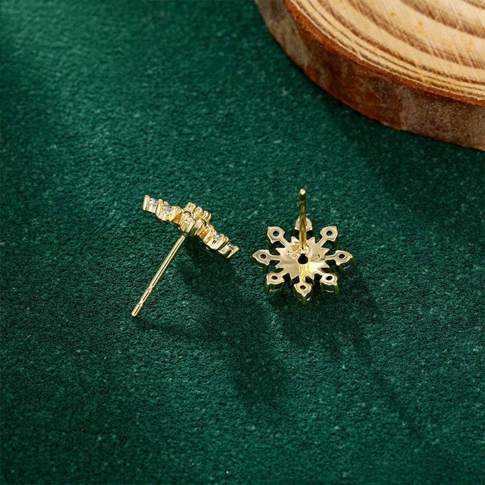 Pendientes de Aleación Bañado en Oro con Cristal Emporia® Blanco