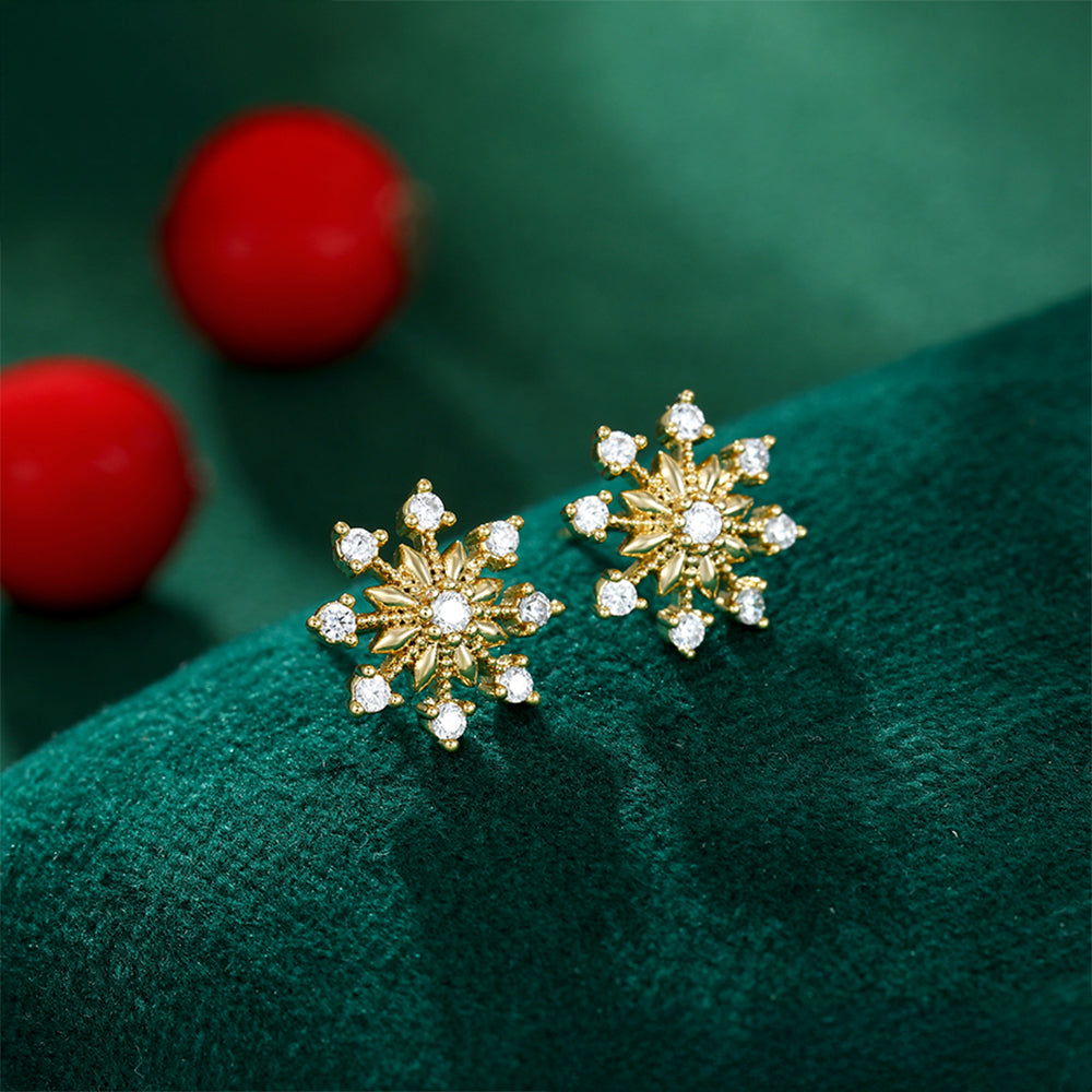 Pendientes de Aleación Bañado en Oro con Cristal Emporia® Blanco 1 