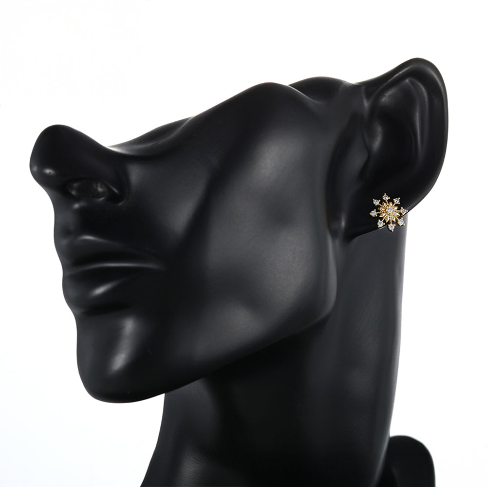 Pendientes de Aleación Bañado en Oro con Cristal Emporia® Blanco
