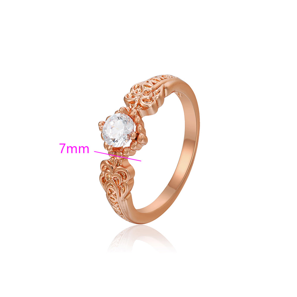 Anillo de Aleación Bañado en Oro con Cristal Emporia® Blanco 3 