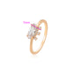 Anillo de Aleación Bañado en Oro con Cristal Emporia® Blanco