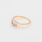 Anillo de Aleación Bañado en Oro con Cristal Emporia® Blanco