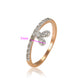 Anillo de Aleación Bañado en Oro con Cristal Emporia® Blanco