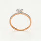 Anillo de Aleación Bañado en Oro con Cristal Emporia® Blanco