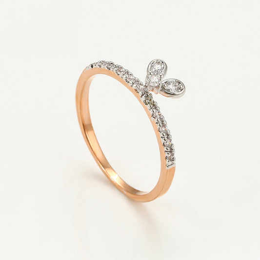 Anillo de Aleación Bañado en Oro con Cristal Emporia® Blanco