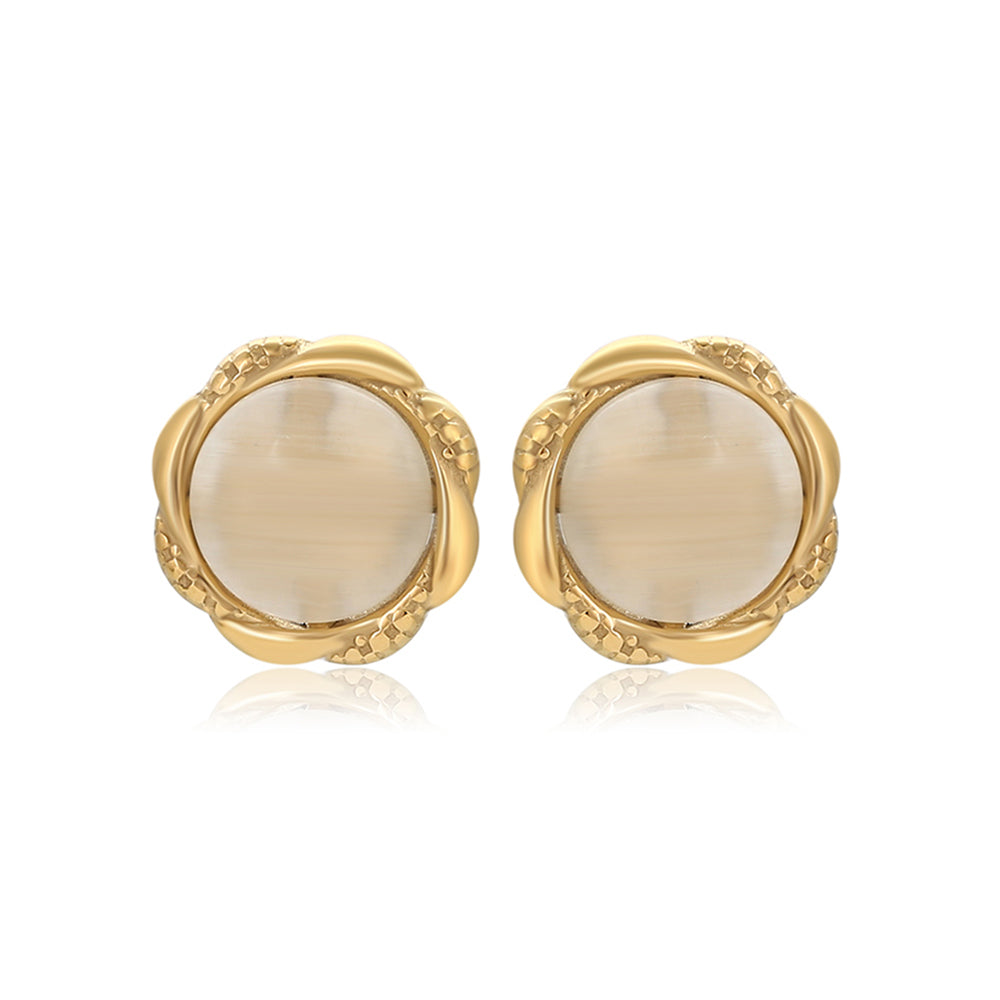 Pendientes de Aleación Bañado en Oro con Cristal Emporia® Blanco 1 