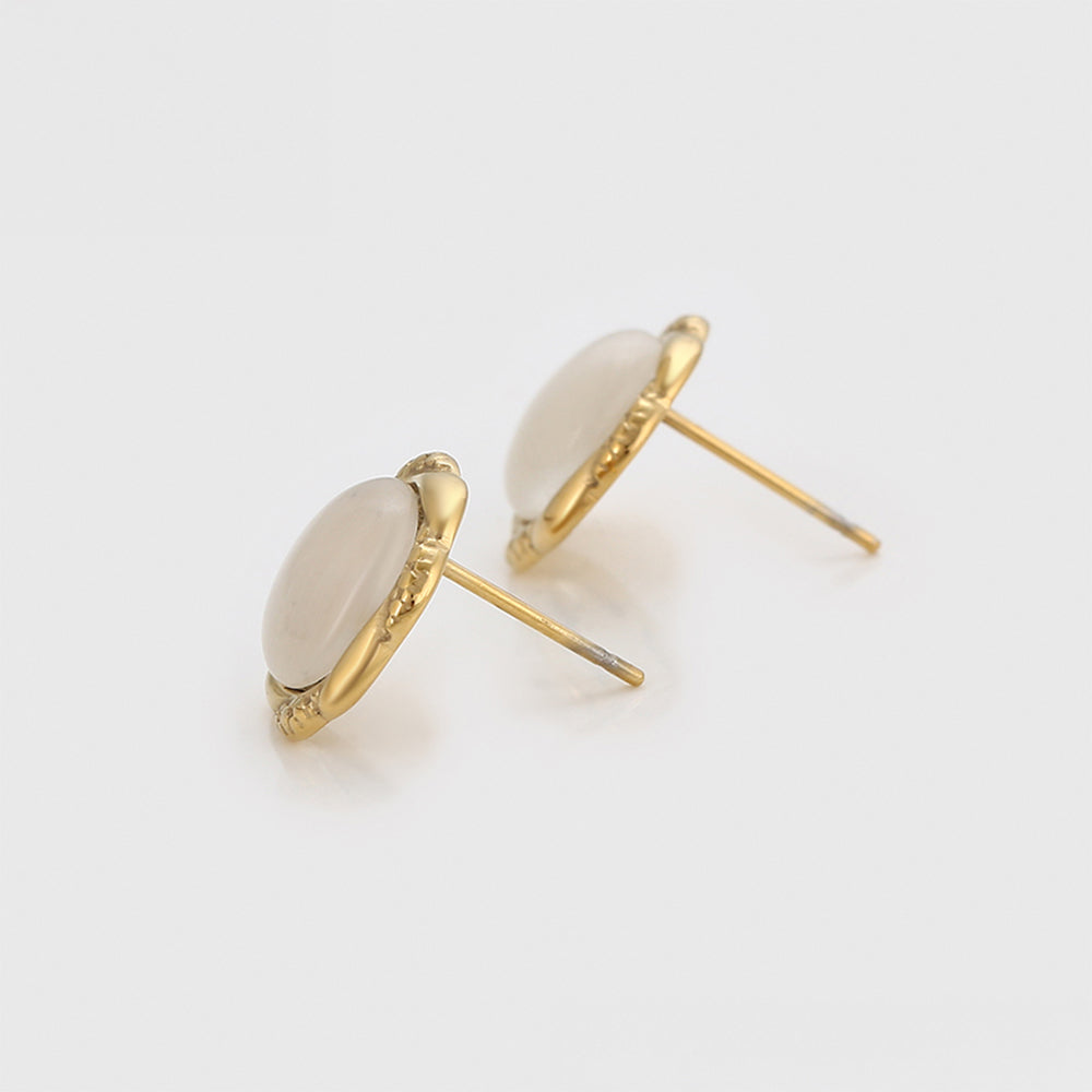 Pendientes de Aleación Bañado en Oro con Cristal Emporia® Blanco 3 