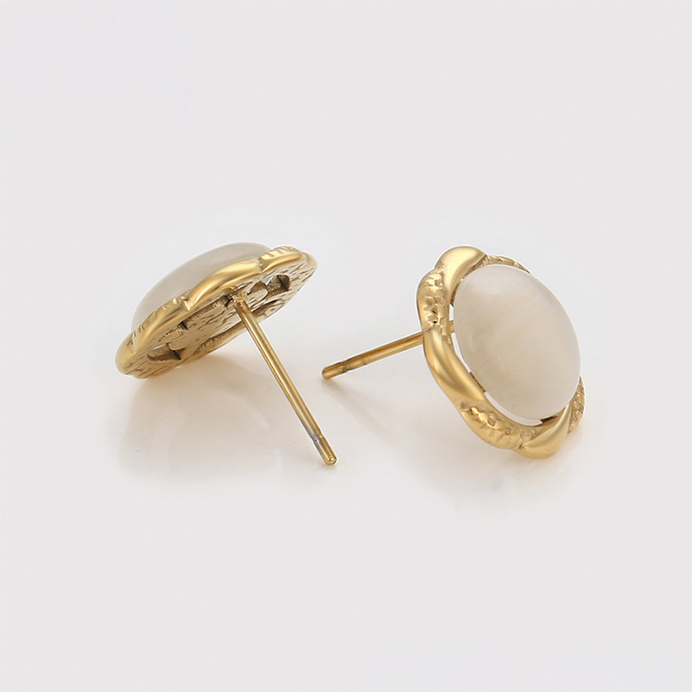 Pendientes de Aleación Bañado en Oro con Cristal Emporia® Blanco 5 