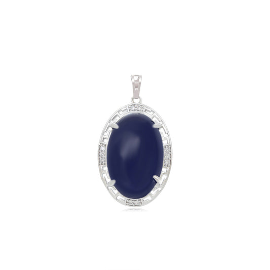 Colgante de Aleación Bañado en Oro con Cristal Emporia® Azul y Cristal Emporia® Blanco