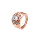 Anillo de Aleación Bañado en Oro con Cristal Emporia® Blanco