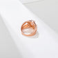 Anillo de Aleación Bañado en Oro con Cristal Emporia® Blanco