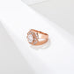Anillo de Aleación Bañado en Oro con Cristal Emporia® Blanco