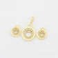 Conjunto de Aleación Bañado en Oro con Cristal Emporia® Blanco ( Pendientes +Colgante )