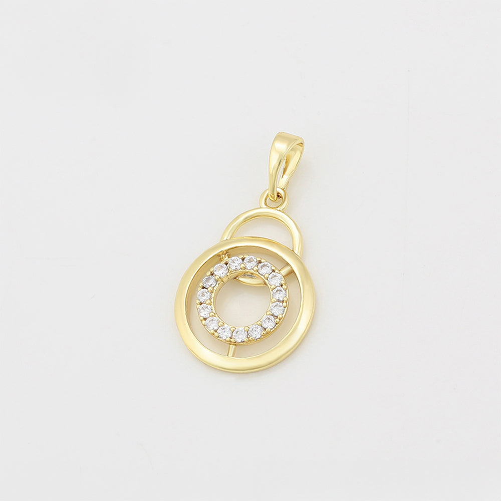 Conjunto de Aleación Bañado en Oro con Cristal Emporia® Blanco ( Pendientes +Colgante ) 4 