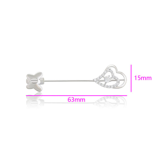 Broche de Aleación Bañado en Oro con Cristal Emporia® Blanco
