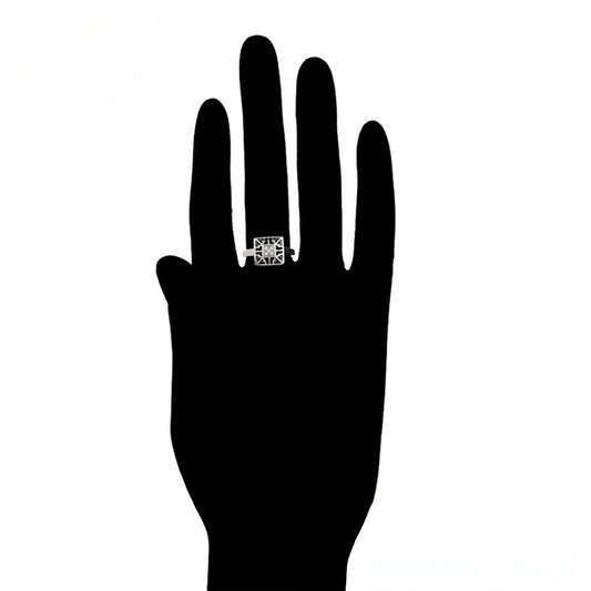 Conjunto de Aleación Bañado en Oro con Cristal Emporia® Blanco ( Pendientes +Anillo )