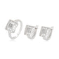 Conjunto de Aleación Bañado en Oro con Cristal Emporia® Blanco ( Pendientes +Anillo )
