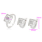 Conjunto de Aleación Bañado en Oro con Cristal Emporia® Blanco ( Pendientes +Anillo )