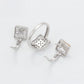 Conjunto de Aleación Bañado en Oro con Cristal Emporia® Blanco ( Pendientes +Anillo )