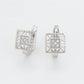 Conjunto de Aleación Bañado en Oro con Cristal Emporia® Blanco ( Pendientes +Anillo )