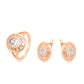 Conjunto de Aleación Bañado en Oro con Cristal Emporia® Blanco ( Pendientes +Anillo )