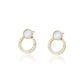 Pendientes de Aleación Bañado en Oro con Cristal Emporia® Blanco