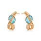 Pendientes de Aleación Bañado en Oro con Cristal Emporia® Azul