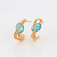 Pendientes de Aleación Bañado en Oro con Cristal Emporia® Azul