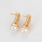 Pendientes de Aleación Bañado en Oro con Cristal Emporia® Rojo y Perla de cristal