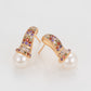 Pendientes de Aleación Bañado en Oro con Cristal Emporia® Rojo y Perla de cristal