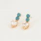 Pendientes de Aleación Bañado en Oro con Cristal Emporia® Verde y Cristal Emporia® Blanco