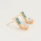 Pendientes de Aleación Bañado en Oro con Cristal Emporia® Verde y Cristal Emporia® Blanco