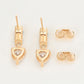 Pendientes de Aleación Bañado en Oro con Cristal Emporia® Verde y Cristal Emporia® Blanco