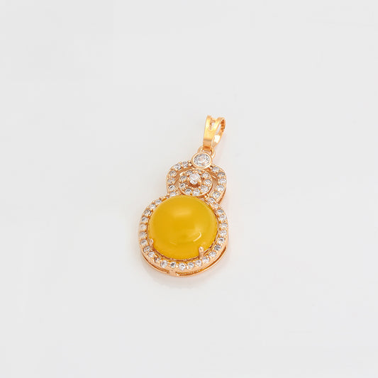 Colgante de Aleación Bañado en Oro con Cristal Emporia® Amarillo y Cristal Emporia® Blanco