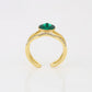 Anillo de Aleación Bañado en Oro con Cristal Emporia® Verde y Cristal Emporia® Blanco