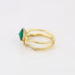 Anillo de Aleación Bañado en Oro con Cristal Emporia® Verde y Cristal Emporia® Blanco