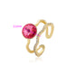 Anillo de Aleación Bañado en Oro con Cristal Emporia® Rojo