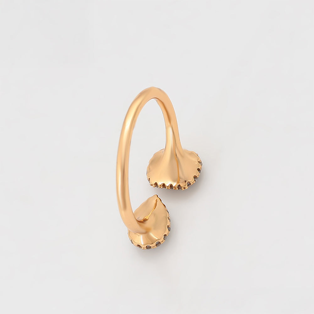 Anillo de Aleación Bañado en Oro con Cristal Emporia® Azul y Cristal Emporia® Blanco