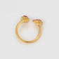 Anillo de Aleación Bañado en Oro con Cristal Emporia® Rojo y Cristal Emporia® Blanco
