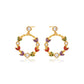 Pendientes de Aleación Bañado en Oro con Cristal Emporia® Rojo y Cristal Emporia® Blanco