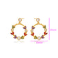 Pendientes de Aleación Bañado en Oro con Cristal Emporia® Rojo y Cristal Emporia® Blanco