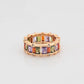 Anillo de Aleación Bañado en Oro con Cristal Emporia® Púrpura y Cristal Emporia® Rosa