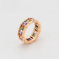 Anillo de Aleación Bañado en Oro con Cristal Emporia® Púrpura y Cristal Emporia® Rosa