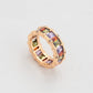 Anillo de Aleación Bañado en Oro con Cristal Emporia® Púrpura y Cristal Emporia® Rosa