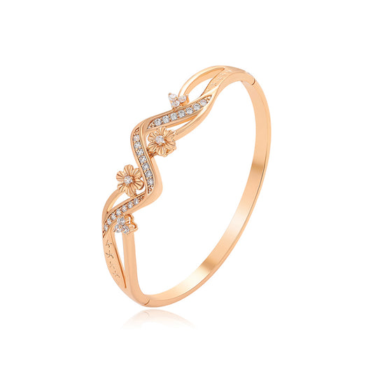 Pulsera de Aleación Bañado en Oro con Cristal Emporia® Blanco