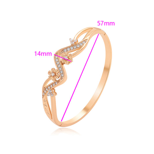 Pulsera de Aleación Bañado en Oro con Cristal Emporia® Blanco