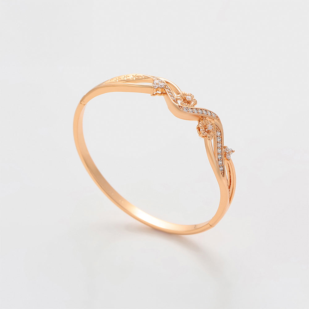 Pulsera de Aleación Bañado en Oro con Cristal Emporia® Blanco 4 