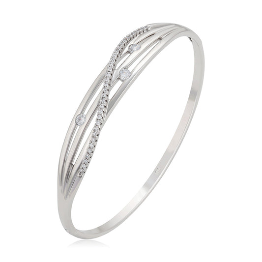 Pulsera de Aleación Bañado en Oro con Cristal Emporia® Blanco