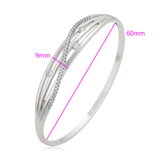 Pulsera de Aleación Bañado en Oro con Cristal Emporia® Blanco