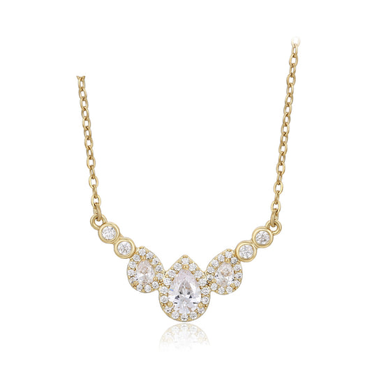 Collar de Aleación Bañado en Oro con Cristal Emporia® Blanco